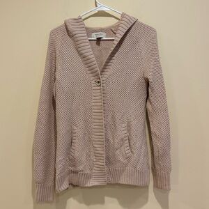 Sonoma Tan Hooded Knit Cardigan - M